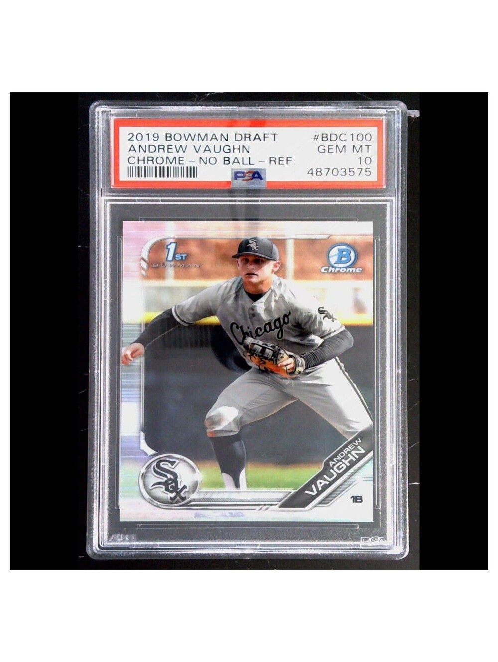 Andrew Vaughn Rookie #BDC-100 PSA 10 2019 Bowman Draft Chrome Refractor Card